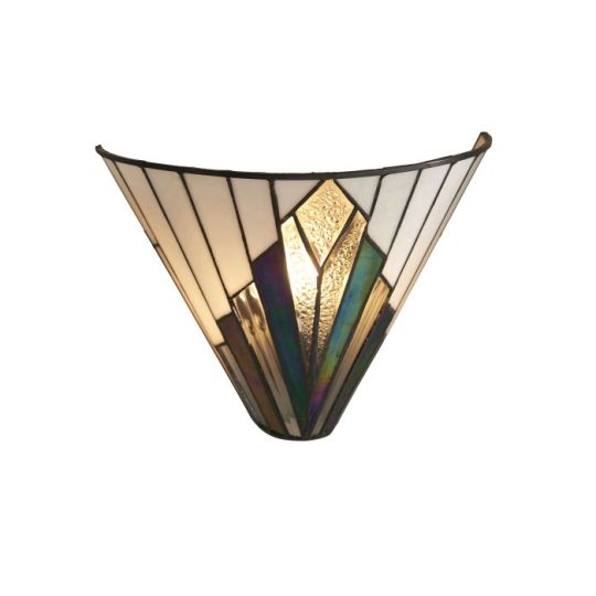 Tiffany Astoria 1Lt Wall in Tiffany Glass & Matt Black