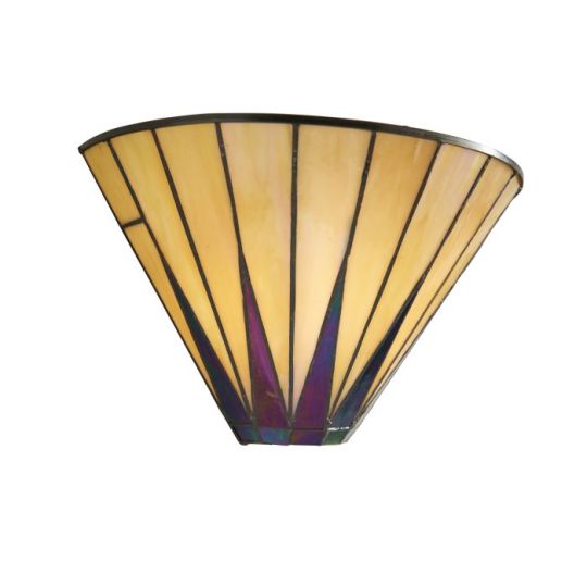 Tiffany Dark Star 1Lt Wall in Tiffany Glass & Matt Black