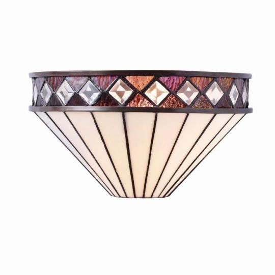 Tiffany Fargo 1Lt Wall in Tiffany Glass & Matt Black