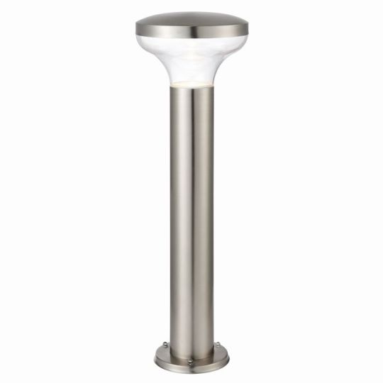 Saxby Roko Post Ip44 4.6W in Marine Grade Brushed Stainless Steel & Clear Pc