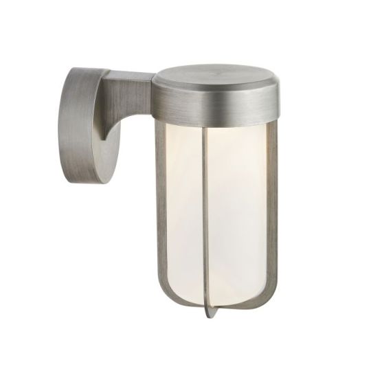 Blackstone Miliston 1 lt 180mm x 208mm x 110mm Non Automatic Wall Light Finished In Brushed Silver Finish & Frosted Glass