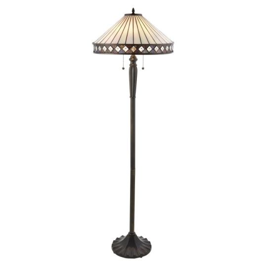 Tiffany Fargo 2Lt Floor in Tiffany Glass & Dark Bronze Finish With Highlights
