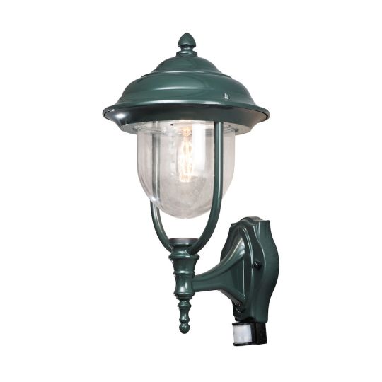 Konstsmide 7235-600 Green Parma - Lacquered Aluminium/ Clear Acrylic With Motion Sensor (24x29x49)