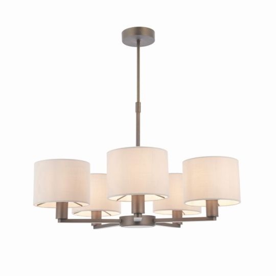 Endon Daley 5lt Pendant in Dark Antique Bronze Plate & Marble Fabric