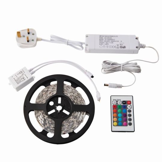 Saxby Flexline 12V 5M Kit Rgb 24W in White Polymer Film