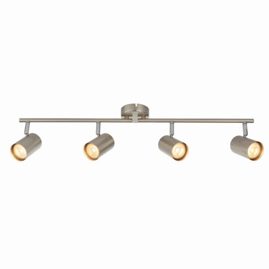 Saxby Arezzo 4Lt Bar Satin 7W in Satin Chrome Effect & Chrome Effect Plate