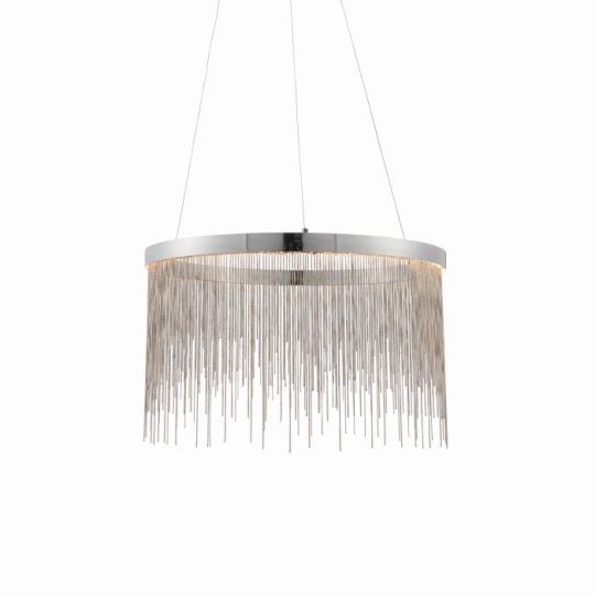 Zelma Pendant in Chrome Plate Finish & Silver Effect Chain Shade
