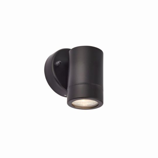 Saxby Palin 1Lt Wall Ip44 7W in Matt Black Paint & Clear Glass