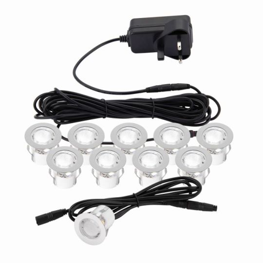 Saxby Kios 2 Ip44 0.45W in Polished Stainless Steel & Clear Pc