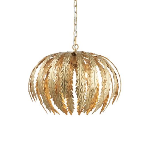 Delphine 3 Light Pendant in Gold Leaf Finish
