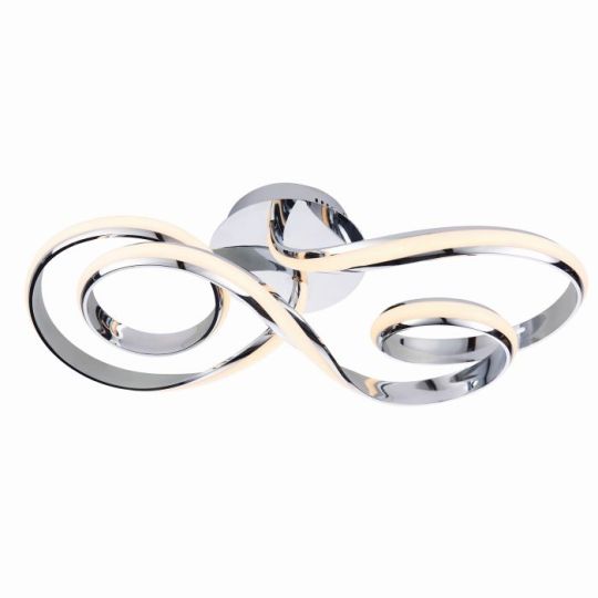 Endon Aria 1lt Semi flush in Chrome Plate & White Silicone