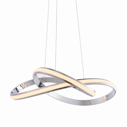 Endon Aria 1lt Pendant in Chrome Plate & White Silicone