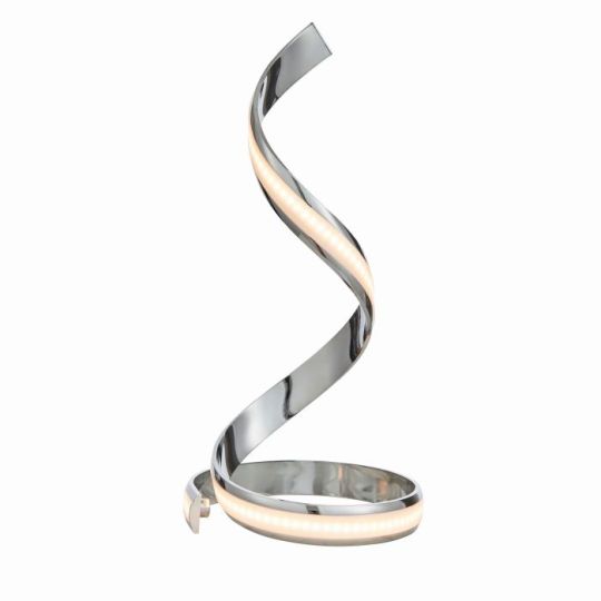 Endon Aria 1lt Table in Chrome Plate & White Acrylic