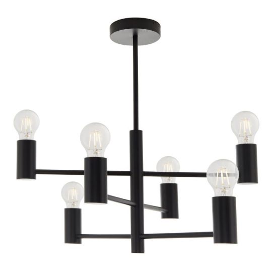 Studio 6 Light Semi Flush in Matt Black Finish