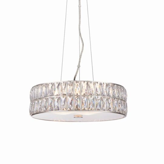 Verina 5 Light Pendant in Chrome Plate Finish & Clear Crystal Shade