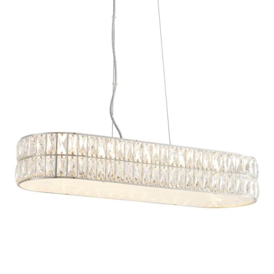 Verina 5 Light Linear Pendant in Chrome Plate Finish & Clear Crystal Shade