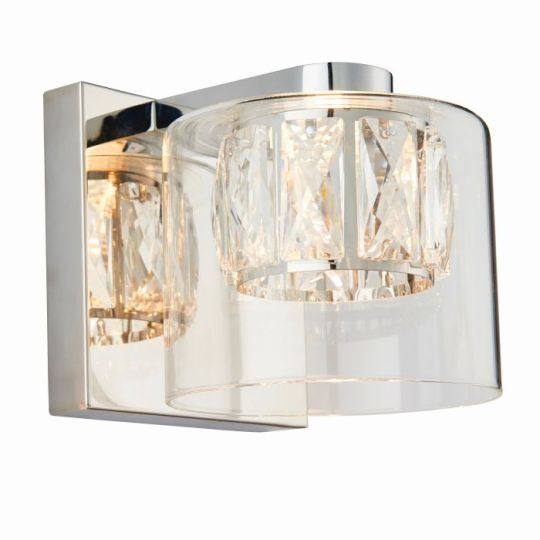 Verina Wall Light in Chrome Plate Finish & Clear Glass Shade
