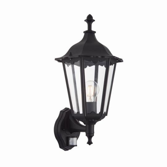 Endon Burford 1lt Wall in Matt Black & Clear Glass
