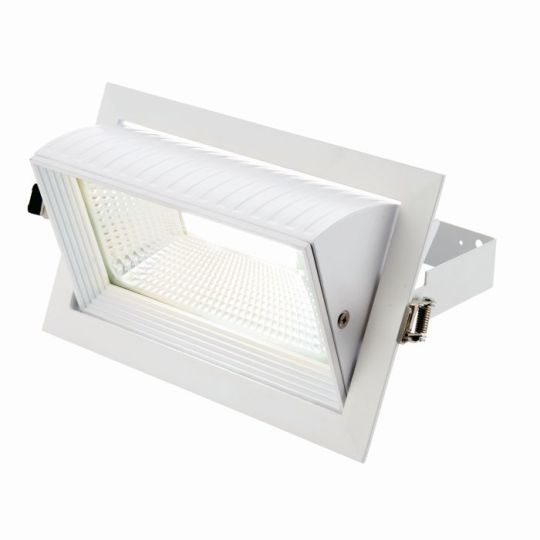 Saxby Axial Rectangular 35W in Matt White Paint & Clear Glass