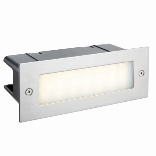 Saxby Seina Plain Ip44 3.5W in Marine Grade Brushed Stainless Steel & Frosted Pc