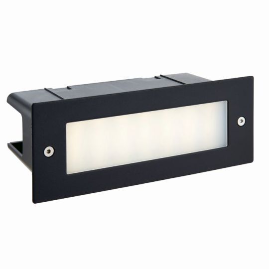 Saxby Seina Plain Ip44 3.5W in Textured Black Paint & Frosted Pc