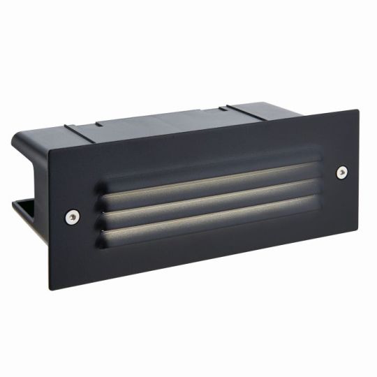 Saxby Seina Louvre Ip44 3.5W in Textured Black Paint & Frosted Pc