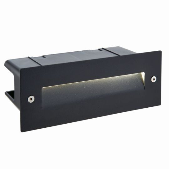 Saxby Seina Guide Ip44 2W in Textured Black Paint & Frosted Pc