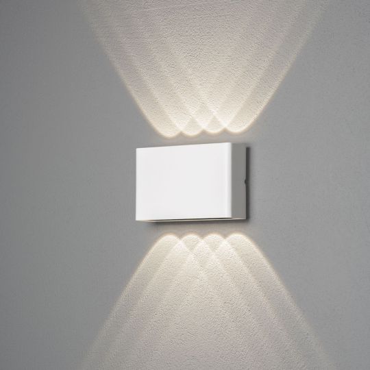 Konstsmide 7865-250 Matt White Chieri - Painted Aluminium / Clear Glass (17x6x11)