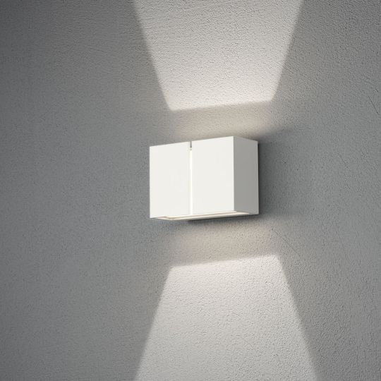 Konstsmide 7877-250 White Pavia - Painted Aluminium / Clear Glass (16.5x11.5x8)