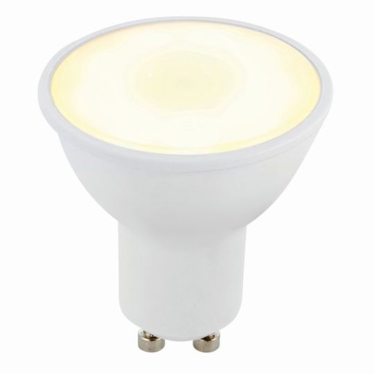 Saxby Gu10 Led Smd Beam Angle 120 Degrees 6W in Matt White Plastic & Frosted Pc