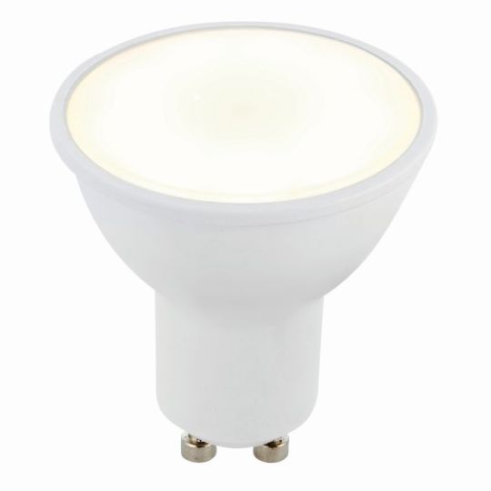 Saxby Gu10 Led Smd Beam Angle 120 Degrees 6W in Matt White Plastic & Frosted Pc