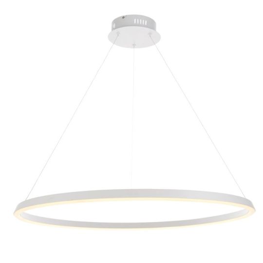 Staten Pendant in Matt White Paint Finish & White Silicone Shade