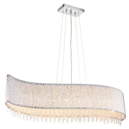 Galina 8 Light Linear Pendant in Chrome Plate Finish & Clear Crystal Shade