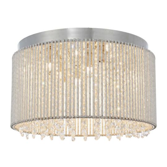 Galina 10 Light Flush in Chrome Plate Finish & Clear Crystal Shade