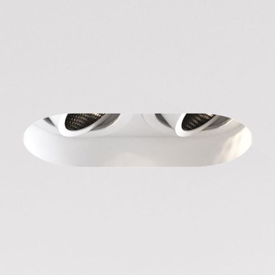 Astro Trimless Round Twin Adjustable Indoor Downlight in Matt White