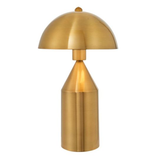 Endon Nova 1lt Table in Antique Brass Plate & Gloss White