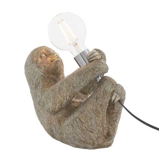 Sloth Table Lamp in Vintage Silver Paint & Chrome Plate Finish