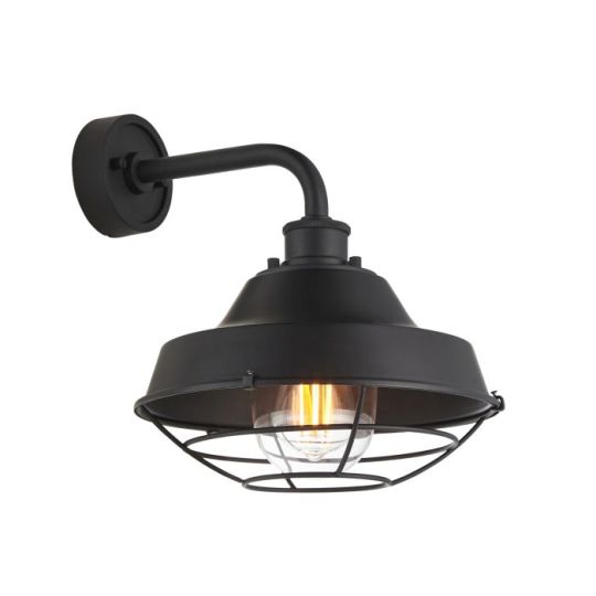 Lloyd Wall Light in Textured & Matt Black Finish with Clear Glass Shade