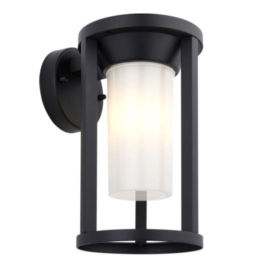 Braden Wall Light in Textured Black Finish & White Polycarbonate Shade