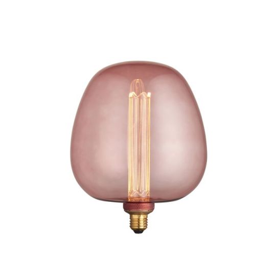 Roves E27 LED Anti Glare in Pink Tinted Glass Shade