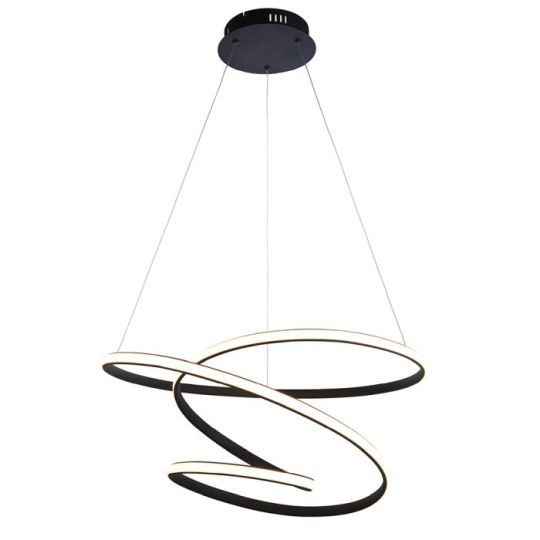 Dune Pendant in Textured Black Finish & White Silicone Shade