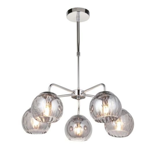 Endon Dimple 5lt Pendant in Chrome Plate & Smoked Mirror Glass