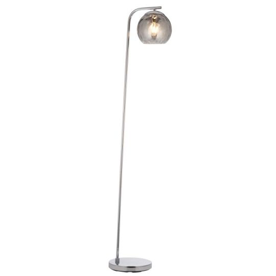 Endon Dimple 1lt Floor in Chrome Plate & Smoked Mirror Glass