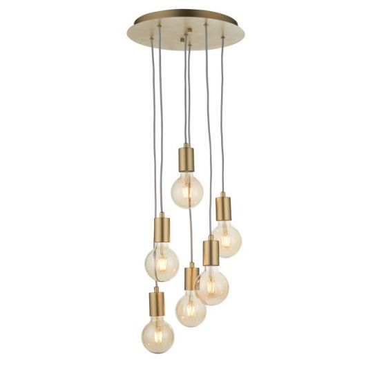 Studio 6 Light Pendant in Soft Gold Paint Finish
