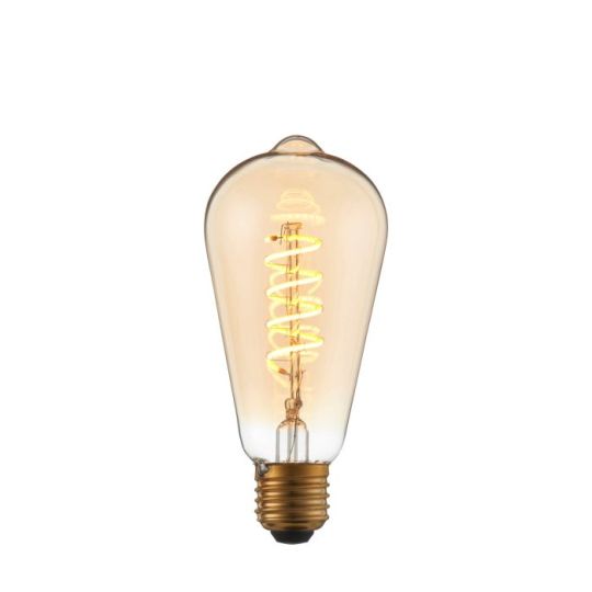 Twist E27 Filament in Amber Glass Shade