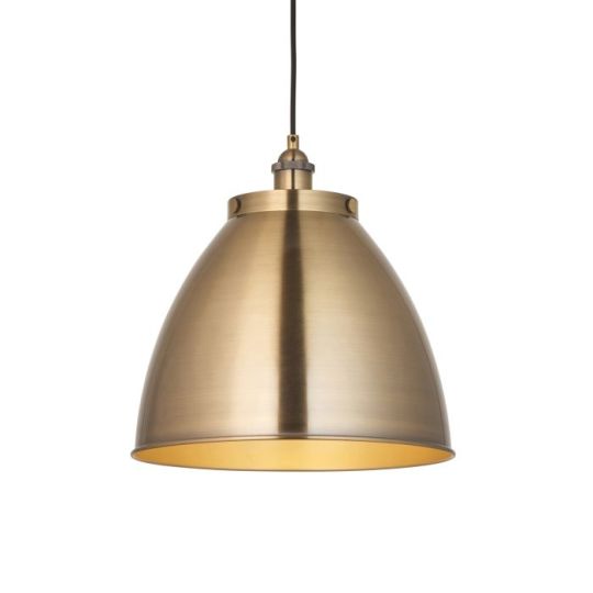 Endon Franklin 1lt Pendant in Antique Brass Plate