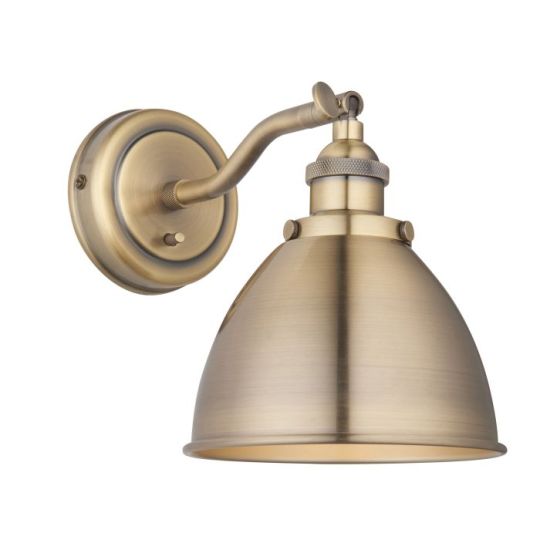 Endon Franklin 1lt Wall in Antique Brass Plate