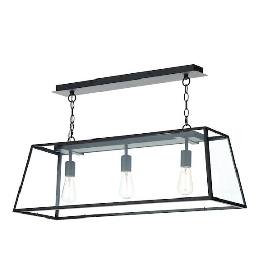 Dar Academy 3 Light Pendant Black