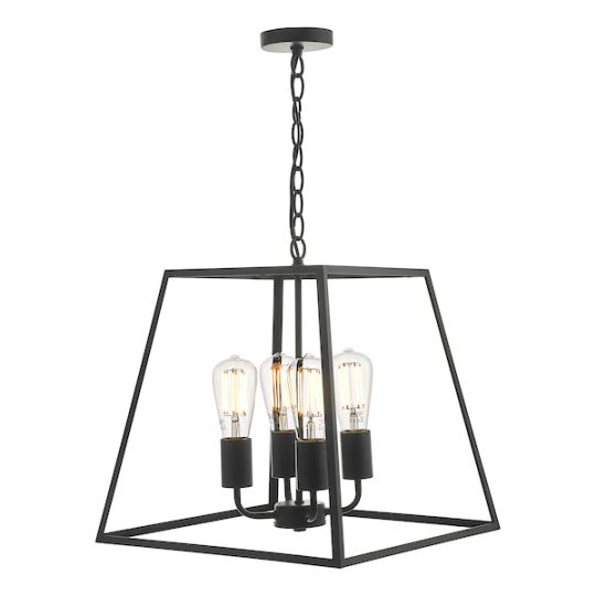 Dar Academy 4 Light Lantern Black