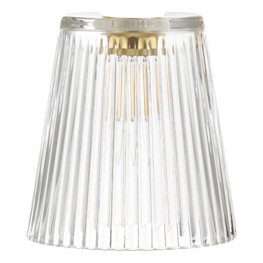 Dar Accessory Easy Fit Clear Ribbed Glass Shade